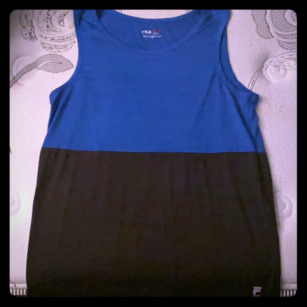 Fila Sport Blue & Black Tank Top | Mens Small
